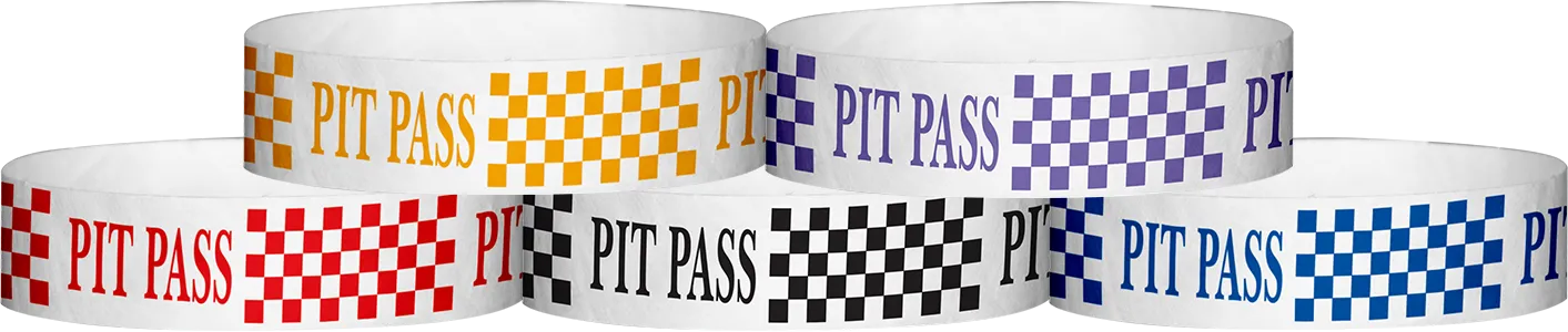 Tyvek® 3/4" x 10" Pit Pass Checker pattern wristbands