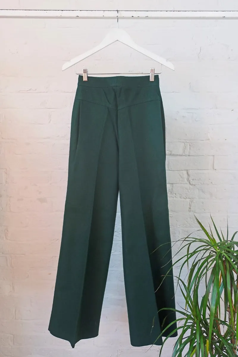 Vintage Trousers - Bottle Green Straight Leg - W25 L33