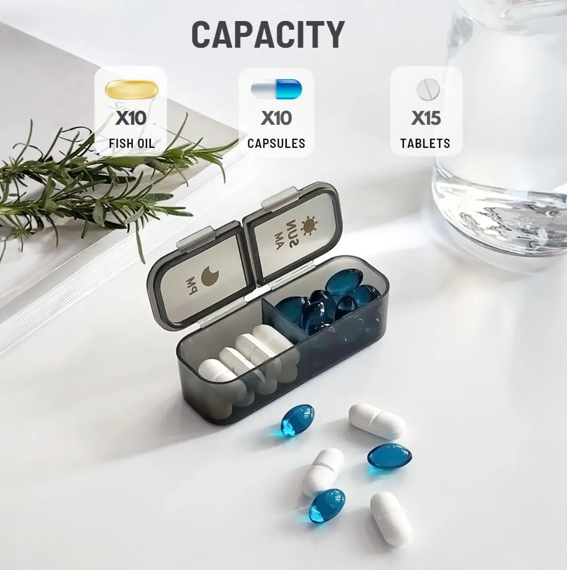 Weekly Medicine Organizer Pill Box Am Pm 7 Day Pill Case Daily Pill Container