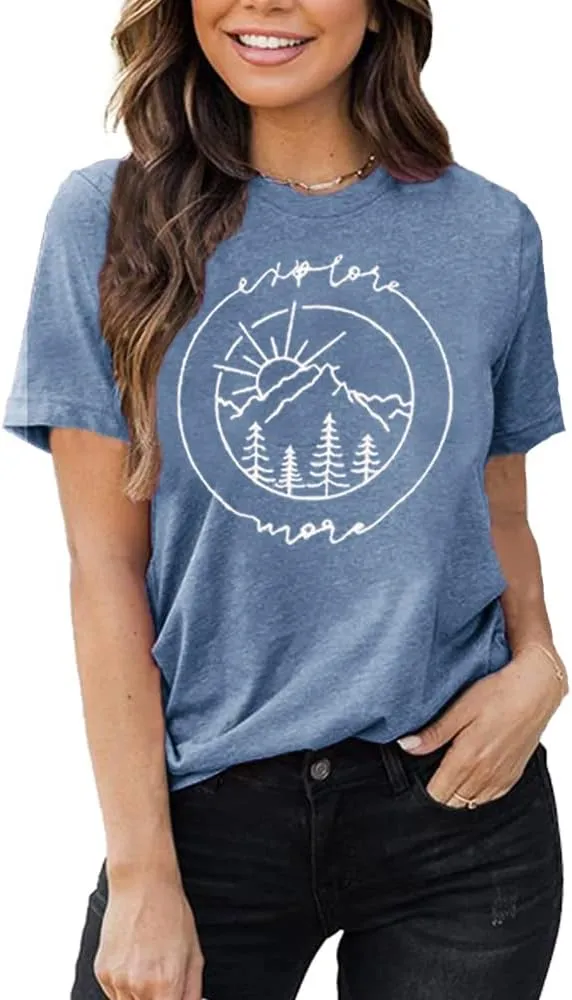 Women Hiking Mountain Tank Top Explore More Funny Graphic Shirts Adventure Workout Sleeveless Camping Tee