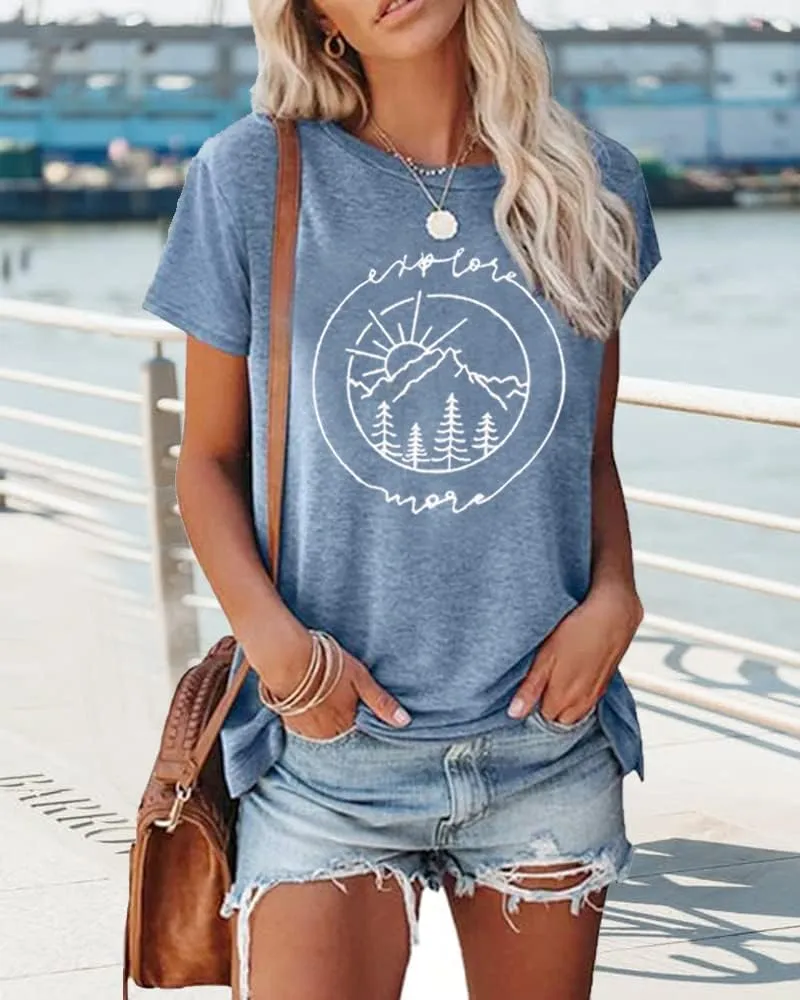 Women Hiking Mountain Tank Top Explore More Funny Graphic Shirts Adventure Workout Sleeveless Camping Tee