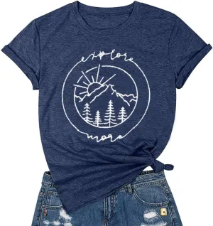 Women Hiking Mountain Tank Top Explore More Funny Graphic Shirts Adventure Workout Sleeveless Camping Tee