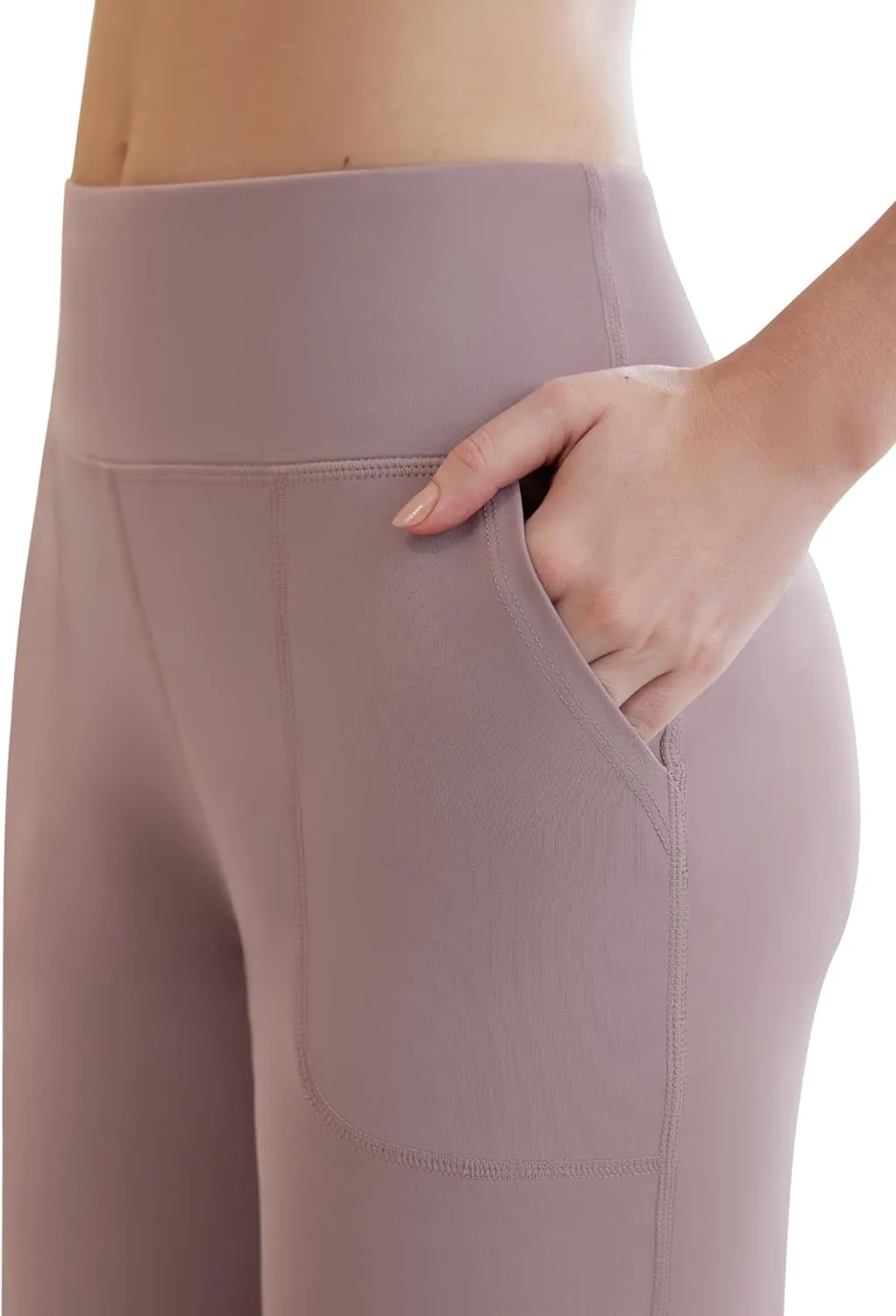 Womens Yoga Pants Wide Leg Work Dress Pants with Pockets Casual Lounge Trousers Elastic Waist Sweatpants
