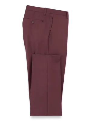 Wool Gabardine Pants - Burgundy