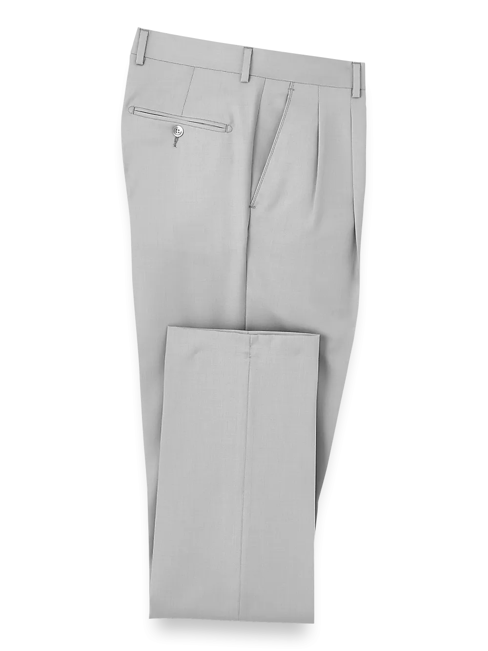 Wool Gabardine Pants - Light Grey